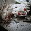A kitchen table in Donetsk, on 26 August, a day on which several districts of the city came under artillery fire from government troops. (Sergei Ilnitsky, General News, 1st prize singles)