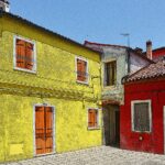 Abstract colourful Italian Cartoon Houses, Burano, Italy