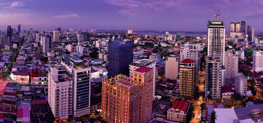 BKK sunset view from Amass Tower, Phnom Penh
