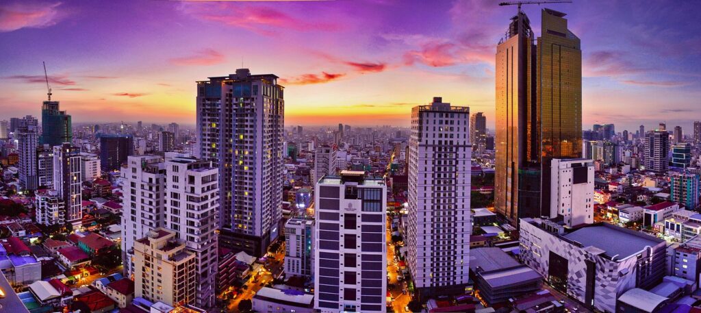 BKK sunset view from Amass Tower, Phnom Penh