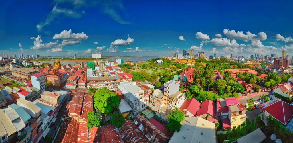 View from Hyatt rooftop, Phnom Penh