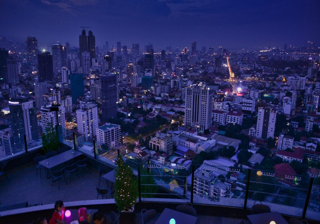 Rooftop view from Celeste Revolving Restaurant, Phnom Penh